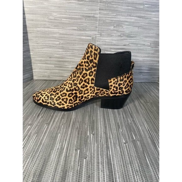 Cole Haan Womens Gia Chelsea Boots Brown Black Fur Lined Leopard Ankle 8 B New - Picture 3 of 9